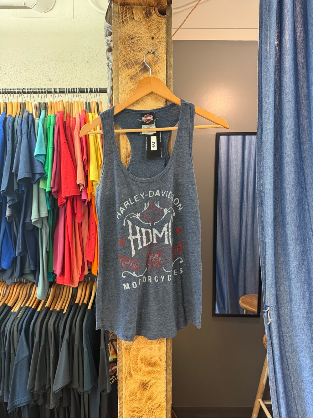 Vintage Harley Davidson womens navy tank top